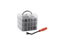 Caja surtida con clips para automoción - 630 piezas surtidas + alicates de (des)montaje