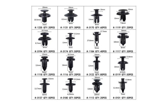 Caja surtida con clips para automoción - 630 piezas surtidas + alicates de (des)montaje, Imagen 4