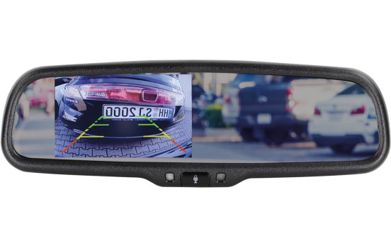 Monitor de espejo con atenuación automática de 4,3 pulgadas y 2 entradas de vídeo