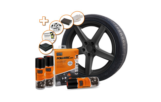 Juego de pintura para llantas Foliatec 2C Negro Mate 3 x 400 ml, Imagen 2