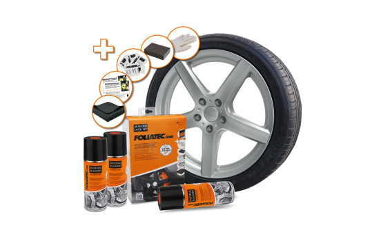 Juego de pintura para ruedas Foliatec 2C Plata Metalizado 3 x 400 ml, Imagen 2