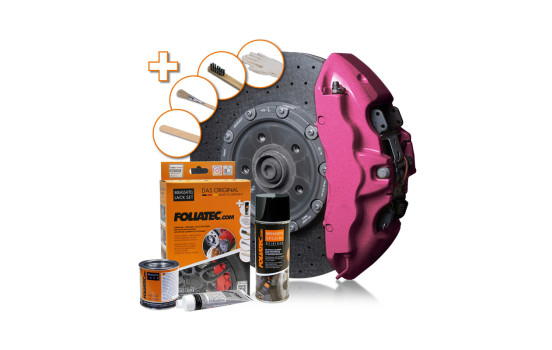 Kit de pintura para pinzas de freno Foliatec, color rosa intenso metalizado, juego de 7 piezas, Imagen 4