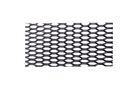 Malla de plástico Simoni Racing PP negra - HEX 22x8mm - 120x40cm