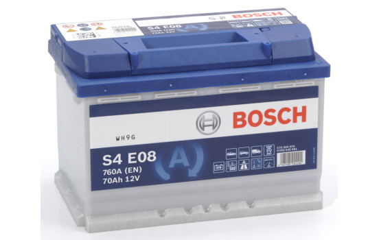 Batterie de voiture Bosch Blue S4E08 - 70Ah - 760A - adaptée aux véhicules avec système start-stop