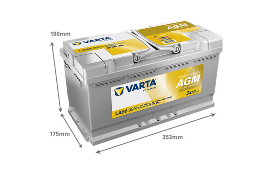 Batterie Varta LA95 AGM 12 volts 95 Ah à double usage, Image 2