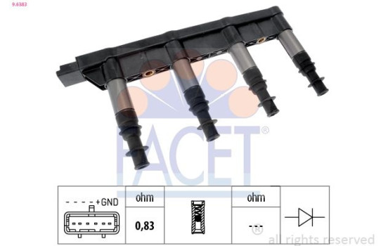 Bobine d'allumage Made in Italy - OE Equivalent 9.6383 Facet, Image 2
