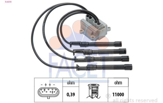 Bobine d'allumage OE Equivalent 9.6319 Facet