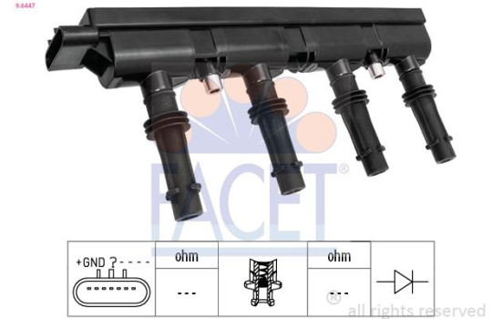 Bobine d'allumage OE Equivalent 9.6447 Facet