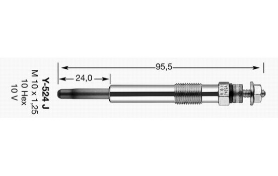 Bougie de préchauffage D-Power Y-524J NGK, Image 2