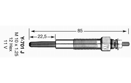 Bougie de préchauffage D-Power Y-701J NGK, Image 2
