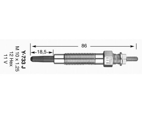 Bougie de préchauffage D-Power Y-733J NGK, Image 2