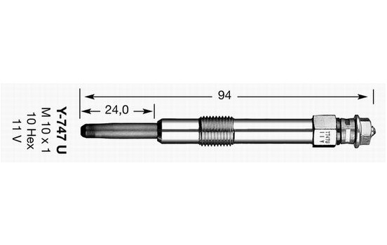 Bougie de préchauffage D-Power Y-747U NGK, Image 2