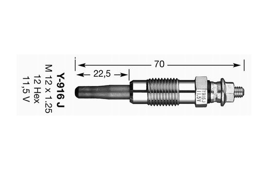 Bougie de préchauffage D-Power Y-916J NGK, Image 2