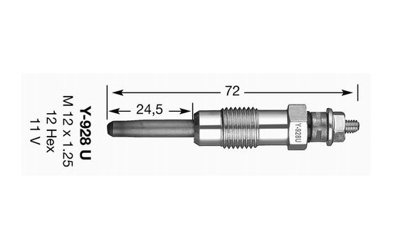 Bougie de préchauffage D-Power Y-928U NGK, Image 2