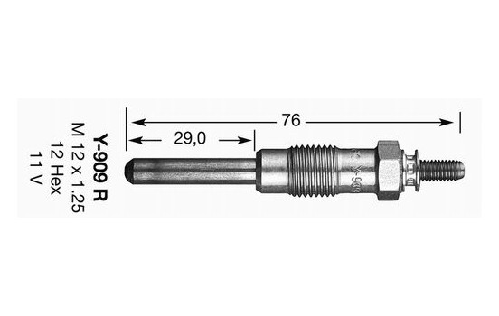 Bougie de préchauffage Y-909R NGK, Image 2