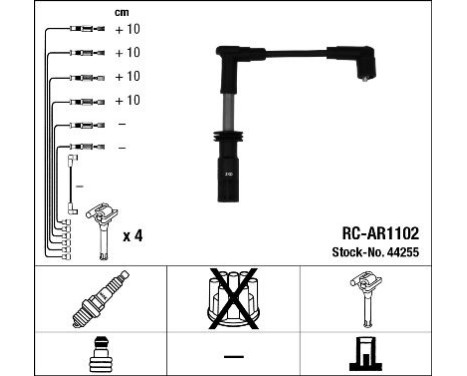 Jeu de câbles d'allumage RC-AR1102 NGK