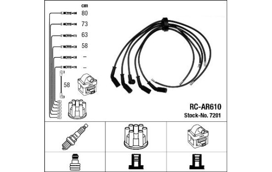 Jeu de câbles d'allumage RC-AR610 NGK