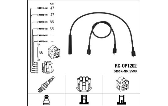 Jeu de câbles d'allumage RC-OP1202 NGK