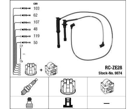Jeu de câbles d'allumage RC-ZE28 NGK