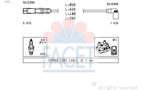 Kit de câbles d'allumage Made in Italy - OE Equivalent 4.7223 Facet