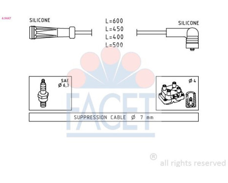 Kit de câbles d'allumage Made in Italy - OE Equivalent 4.9447 Facet