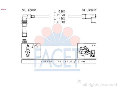 Kit de câbles d'allumage Made in Italy - OE Equivalent 4.9559 Facet