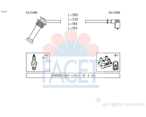 Kit de câbles d'allumage Made in Italy - OE Equivalent 4.9625 Facet