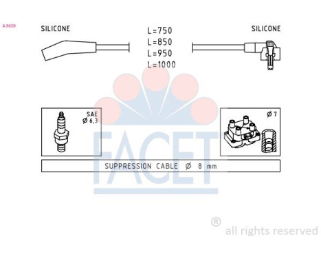 Kit de câbles d'allumage Made in Italy - OE Equivalent 4.9639 Facet