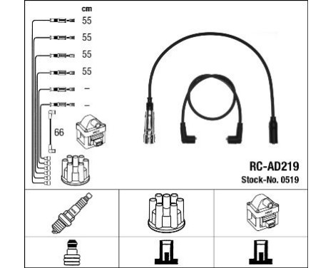 Kit de câbles d'allumage RC-AD219 NGK