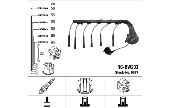 Kit de câbles d'allumage RC-BW233 NGK