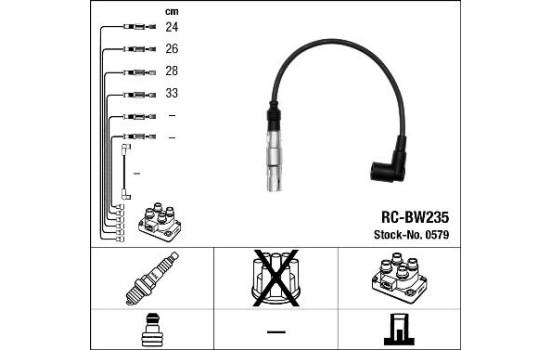 Kit de câbles d'allumage RC-BW235 NGK