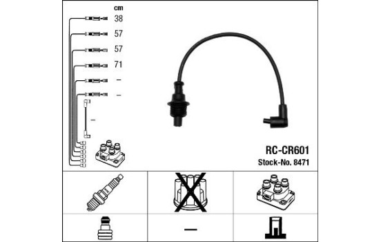 Kit de câbles d'allumage RC-CR601 NGK