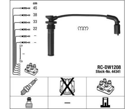 Kit de câbles d'allumage RC-DW1208 NGK