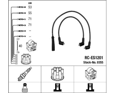 Kit de câbles d'allumage RC-ES1201 NGK