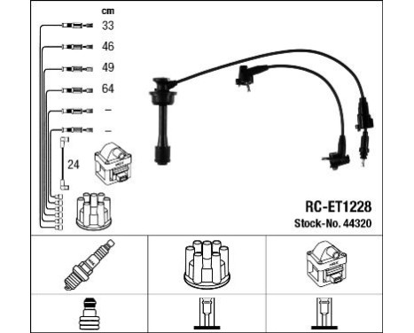 Kit de câbles d'allumage RC-ET1228 NGK