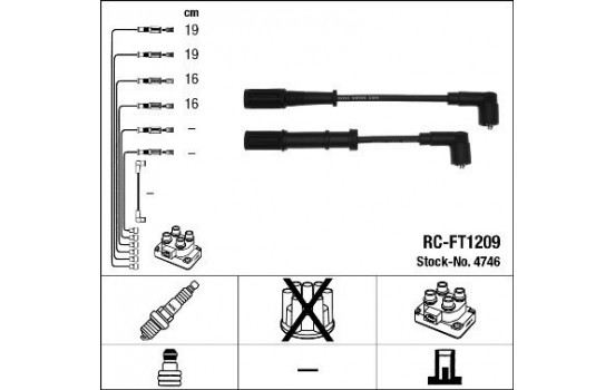 Kit de câbles d'allumage RC-FT1209 NGK