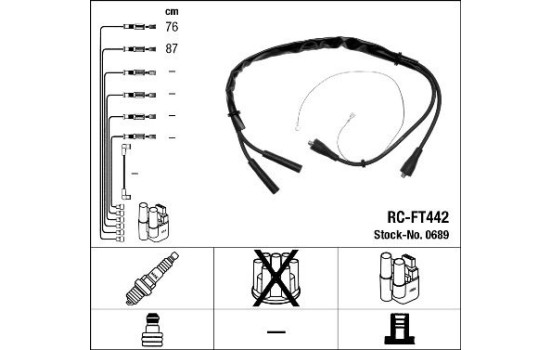 Kit de câbles d'allumage RC-FT442 NGK