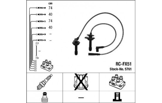 Kit de câbles d'allumage RC-FX51 NGK