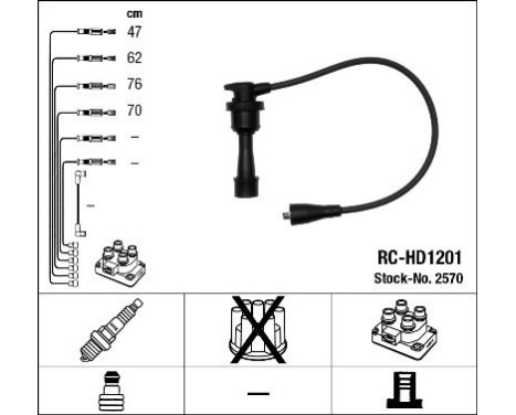 Kit de câbles d'allumage RC-HD1201 NGK