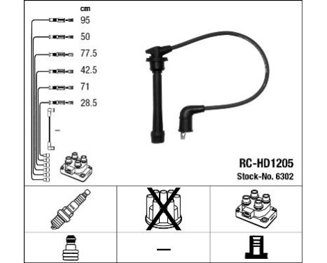 Kit de câbles d'allumage RC-HD1205 NGK
