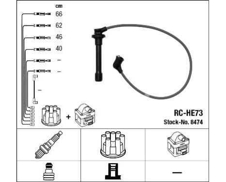 Kit de câbles d'allumage RC-HE73 NGK