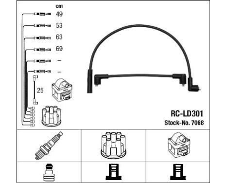 Kit de câbles d'allumage RC-LD301 NGK