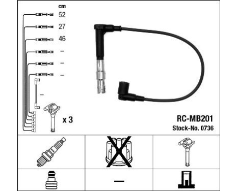 Kit de câbles d'allumage RC-MB201 NGK