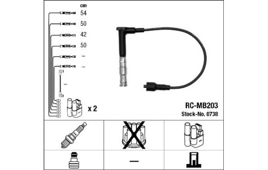 Kit de câbles d'allumage RC-MB203 NGK