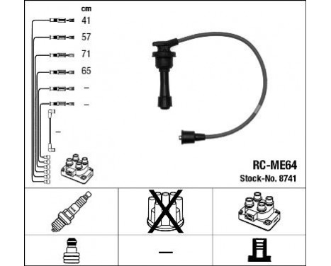 Kit de câbles d'allumage RC-ME64 NGK