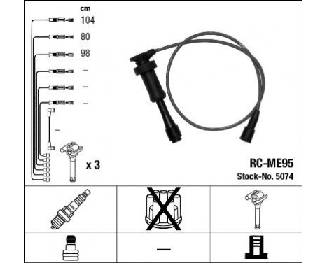 Kit de câbles d'allumage RC-ME95 NGK