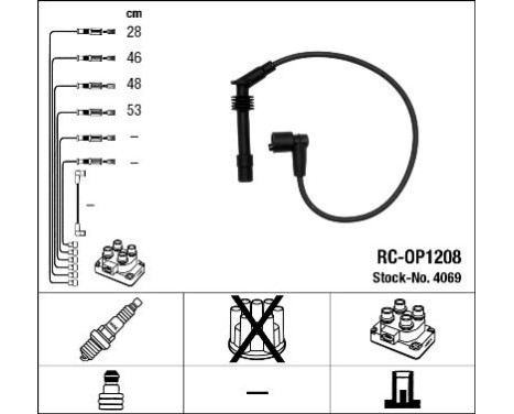 Kit de câbles d'allumage RC-OP1208 NGK