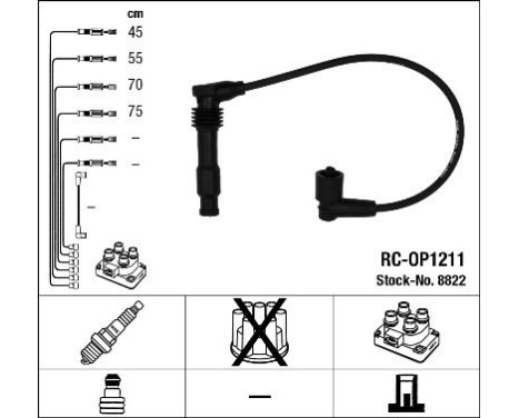 Kit de câbles d'allumage RC-OP1211 NGK