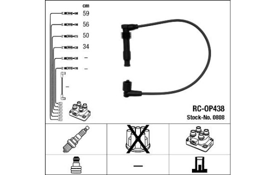 Kit de câbles d'allumage RC-OP438 NGK