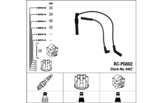 Kit de câbles d'allumage RC-PG602 NGK
